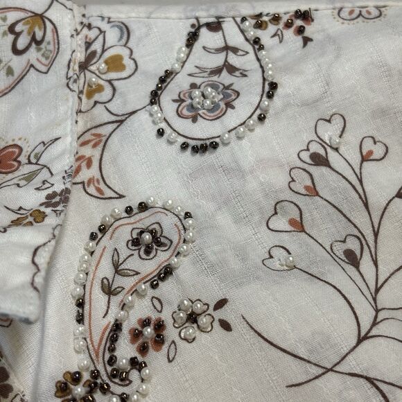 Panhandle Slim Womens XL White Paisley Western Rodeo Ranchwear Cowgirl Fit Shirt - Picture 12 of 16